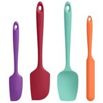 Heat Resistant Silicone Baking Spatula: U-Taste BPA-Free 600 Degrees Fahrenheit Hot-Proof Rubber Kitchen Scraper, Flexible and Firm Cooking Utensil for NonStick Cookware(Set of 4, Multicolors)