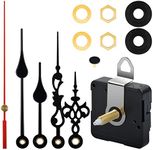 Tibapla Clock Mechanism Kit,Silent Pendulum Quartz Clock Movement with 2 Set Clock Hands,High Torque Long Shaft Clock Movement Mechanism for Wall Clock Mechanism Part Motor Replacement DIY Repair Part