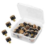 LICQIC 20 Pcs Pool Cue Tips Screw On, 10 mm Pool Queue Tips with Plastic Storage Box, for Pool Cues and Snooker, Brown