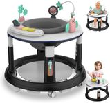 Baby Walker with Wheels, Baby Walkers and Activity Center with 5 Adjustable Heights, 360 Degree Swivel Seat, Music, Detachable Toys, Bounce Foot pad, Baby Walker for Boys and Girls from 6-18 Months