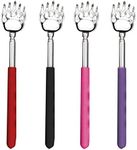 Fuwok Stainless Steel Telescopic Back Scratcher, Novelty Gift, Handheld Portable Ultimate Pocket Self Massager, for Those Difficult to Reach Itches (Color Random) (Bear-claw-4Pcs)