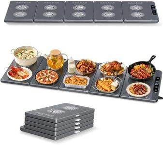 TASEVEN Electric Warming Tray,5‑in‑1 Food Warmer for Parties Buffet Gray