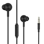 Boult Audio Newly Launched XO Black Wired Earphones with 3.5mm Jack, Extra Bass, 10mm Dynamic Driver, Inline Control, IPX5 Water Resistant, HD Mic, Radial Finish, Earphones Wired Headphones with Mic