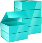 Stockroom Plus 6 Pack Proposal Boxes with Lid for Groomsmen, Bridesmaid, 9.5 x 9.5 x 3.5 Inch Square Glossy Teal Magnetic Gift Box for Parties, Retail