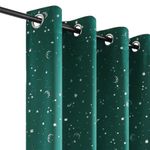 MANGATA CASA Star Blackout Curtains for Bedroom- Nusery Window Curtain 2 Panel Sets with Grommet –Room Darkening Curtains Drapes for Living Room 84 Inch Length(Green,52x84in)
