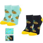 Zmart Women Novelty Funny Cute Pineapple No Show Low Cut Cozy Ankle Socks 2 Pack