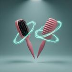 Jiffix Curl Define Styling Brush – Nylon Detangling & Curl-Defining Hair Brush for Curly, Wavy & Frizzy Hair – Paddle Brush with Wide Tooth Comb for Men, Women & Kids (Pink)