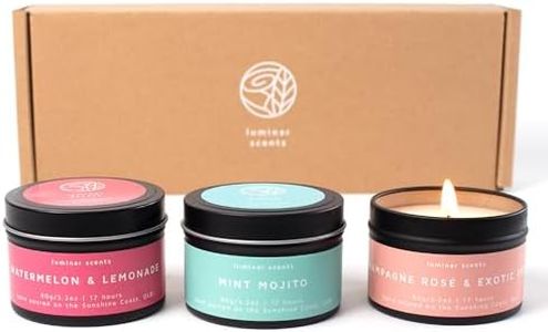 Natural Soy Candle Gift Set Made in Australia - 3 x 90g Scented Aromatherapy Candle Travel Tin Pack - Hand Poured on The Sunshine Coast (Holiday)