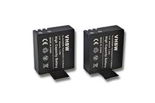 2 x vhbw Li-Ion Battery Set 900 mAh (3.7 V) Compatible with Camcorder SJCAM Sports Cam A8, Sports Cam W7, Sports Cam W8