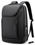 BANGE Business Smart Backpack Waterproof fit 15.6 Inch Laptop Backpack with USB Charging Port,Travel Durable Backpack (Black(three Pocket), Large)