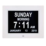 TMC [2023 New] 8.7 Inch Clock with Day and Date for Elderly-Digital Clock Large Display with 8 Alarm Options,Dementia Clock Large Number Digital Clocks for Seniors