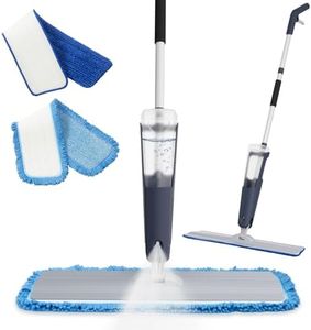 24" Dry mops for Floor Cleaning, Microfiber mop Spray System, Commercial Heavy-Duty Wet mops with 28oz Big Tank, 2 Washable Pads for Lobby, Pool, Factory, Office, Warehouse, Concert, Library (1)
