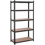 SONGMICS 5-Tier Heavy-Duty Shelving Units, Set of 1 Steel Shelving Units for Storage, Boltless Assembly, for Garage, Shed, Black UGLR040B01