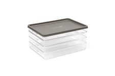 Harfield Tableware Meat & Cheese 4 Compartment Box with Lid Fridge Food Storage Deli Cold Cuts Container,AMLTBGRY