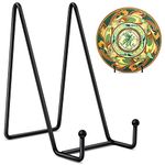 Mocoosy 6 Inch Display Stands for Plate - Black Iron Easel Plate Holder Display Stands Metal Frame Holders for Photo, Pictures, Decorative Plate Dish and Tabletop Art 2 Pack