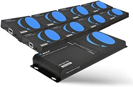 OREI 1080P 1x8 HDMI over Ethernet Extender Splitter CAT6/7 Over Cable Full HD with IR Remote EDID Management - Up to 400 Ft - Low Latency - Full Support, 1x8 upto 395 FT (HD-EX108)