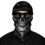 ShopINess Unisex Adult Balaclava Bandana Face Hat for Outdoor Airsoft Motorcycle Ski Mask Hood Helmet Skull - Shadow