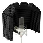 Studio Recording Microphone Isolation Shield with Top Enclosed Foldable Soundproof Cover,High Density Absorbent Foam to Filter Vocal for Blue Yeti/Condenser Microphone Recording Booth Equipment