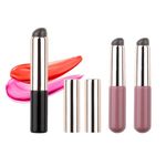 Lip Applicator Brush - 3PCS Exquisite Professional Dustproof Retractable Lip Brush - Makeup Lipstick Lip Gloss Applicators (2 Pink&Black)