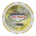 Brybelly Las Vegas Casino Poker Chip Heavyweight 14-Gram Clay Composite â€“ Pack of 50 ($1000 Yellow)