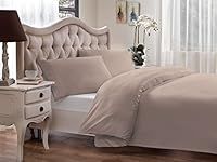 Brielle Home Percale Modal from Beech Duvet Cover Set, Twin, Taupe