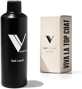 V Beauty Pure Set - Monomer Acrylic Nail Liquid, 8oz, and No Wipe Gel Top Coat