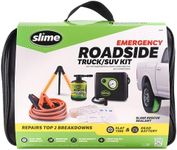 Slime 50160 Emergency Roadside Kit with Flat tire Repair and Booster Cables for Truck/SUV, Heavy-Duty Vehicles