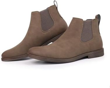 Hawkwell Men's Plus Size Chelsea Boots Classic Casual Dress Ankle Boots in Regular and Plus Sizes, Tan PU, 16 M US