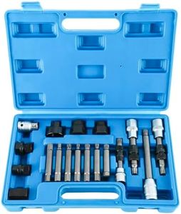 FreeTec - Kit d’outillage universel pour alternateurs - Jeu d’embouts - 18 pièces - Pour le maintien et le montage d'une poulie roue libre