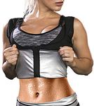 SAYFUT Women Sauna Sweat Vest Polymer Slimming Workout Sauna Tank Top Shapewear for Weight Loss - Black - XX-Large