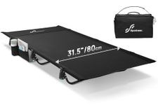 Sportneer Ultralight Compact Camping Cot for Adults, 31.5’’ Extra Wide Folding Camping Cot Bed with Side Pocket Portable Tent Cot with Carry Bag for Outdoor Travel Camping Hiking Backpacking