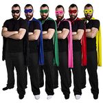 Adults Superhero Accessory Set - Pink Cape and Matching Eye Mask - Mens Womens Superhero Villain Fancy Dress Costume Accessory Set