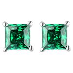 GIVA 925 Silver Emerald Green Square Stud Earrings | Gifts for Girlfriend, Gifts for Women and Girls | With Certificate of Authenticity and 925 Stamp | 6 Month Warranty*