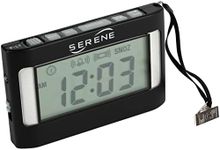 SERENE INNOVATIONS Loud Alarm Clock for Heavy Sleepers Adults & Deaf: Vibrating Alarm Clock with Bed Shaker & Shock, Portable Flash & Multi-Mode Travel Companion - Portable Small Clock