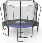 123JUMP 14FT Outdoor Trampoline with Safety Enclosure Net and Ladder, Round Recreational Trampoline for Kids with ASTM Approval, Spring Pad Cover, Heavy Duty Jump Mat