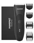 MANSPOT Manscape Groin Hair Trimmer for Men, Electric Ball Trimmer/Shaver, Replaceable Ceramic Blade Heads, Waterproof Wet/Dry Groin & Body Shaver Groomer, 90 Minutes Shaving After Fully Charged