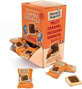 Michel et Augustin Cookies, Individually Wrapped Snacks, Changemaker Gift Box, Milk Chocolate & Caramel Shortbread, Bulk Snacks, 40 French Butter Cookies per Box