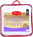 Tontine Super Warm Washable Australian Wool Quilt, Queen, Heavy Weight Rating, Natural Cotton Cover, Anti Bacterial, Machine Washable, Australian Made