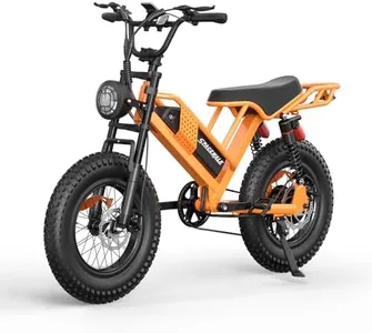 Spacewalk Electric Bike for Adult,20"x4"Fat Tires Ebike,Suitable for Riders 5'5"& Above,750W Motor,24.9mph,48V 15Ah Removable Battery,2X Front & 2X Rear Suspension (20" Orange)