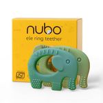 Nubokind Silicone Baby Teether Ring Set | BIS Certified Multi-Textured Teething Toy for 3-12 Months | BPA Free Chew Toy & Teething Ring for 0-6 Months, Molar Relief | Blue Green | Pack of 2