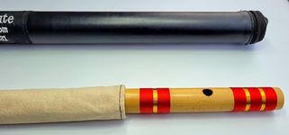 Satyabrata Flute/A Sharp Bass Right Handed Bamboo flute 23 Inches (RED)