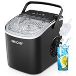EUHOMY Countertop Ice Maker Machine with Handle, 26.4lbs Per Day, 9 Ice Cubes Ready in 6 Mins, Auto-Cleaning Portable Ice Maker with Basket and Scoop, for Home/Kitchen/Camping/RV (Black)