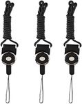 iBarbe 3Pcs Detachable Cell Phone Neck Lanyard Strap - Ideal for Cellphone,ID Card Badge,Camera,iPod,Mp3,PSP,USB Flash Drive and Any Other Electronic Devices with a Lanyard Hole-Black