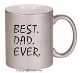 BEST DAD EVER Coffee Mug or Tea Mug by BeeGeeTees (11 oz, Metallic Silver)