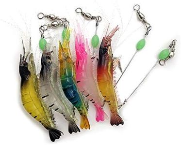 WJUAN 5 Piezas Cebo Camarón Artificial 9 cm/ 5,7 g Camarones Falsos con Anzuelo, Cebo Luminoso es Adecuado para la Pesca con Mosca Perca Simulación de Peces de mar Cebo Suave (5 Colores)