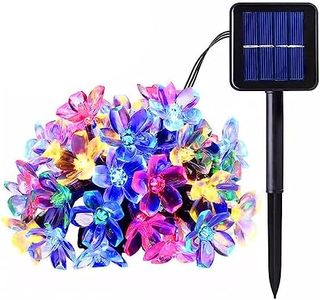 Tuch-much Solar Sakura Plastic Flower String Lights, 19.5Ft 30 Led Blossom Flower String Light Solar Power for Decorations [ Multicolour, Pack of 1]