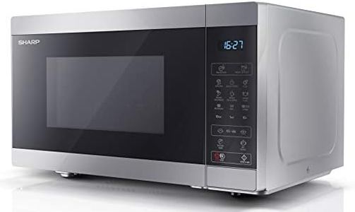 SHARP YC-MG81U-S 28 Litre 900W Digital Microwave with 1100W Grill, 11 power levels, ECO Mode, defrost function, LED cavity light - Silver