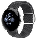 Eiavike Braided Magnetic Band Compatible with Google Pixel Watch/Pixel Watch 2, [Upgraded Magnets do not fall off] Adjustable Stretchy Nylon Strap for Pixel Watch 2 1 Wristbands Women Men (Space Grey)