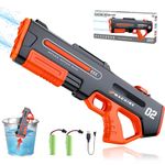 Electric Water Gun,Watergun With Automatic Reload & 3 Shooting Modes,Powerful Squirt Gun Blaster Long Range Up To 32 FT,Outdoor Yard Party Water Game Toy,Summer Water Gun Gift for Kids Adults. (Black)