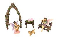 Musical Sisters Miniature Fairy Set -7- Pieces Miniature Fairy Garden Accessory by GlitZGlam